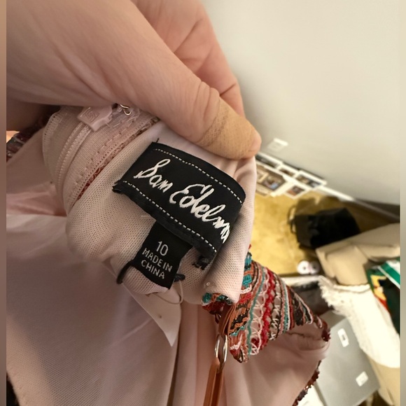 New with Tags Women’s Midi Dress-Embroidered/Stitched Material-Striped Design - Picture 2 of 4